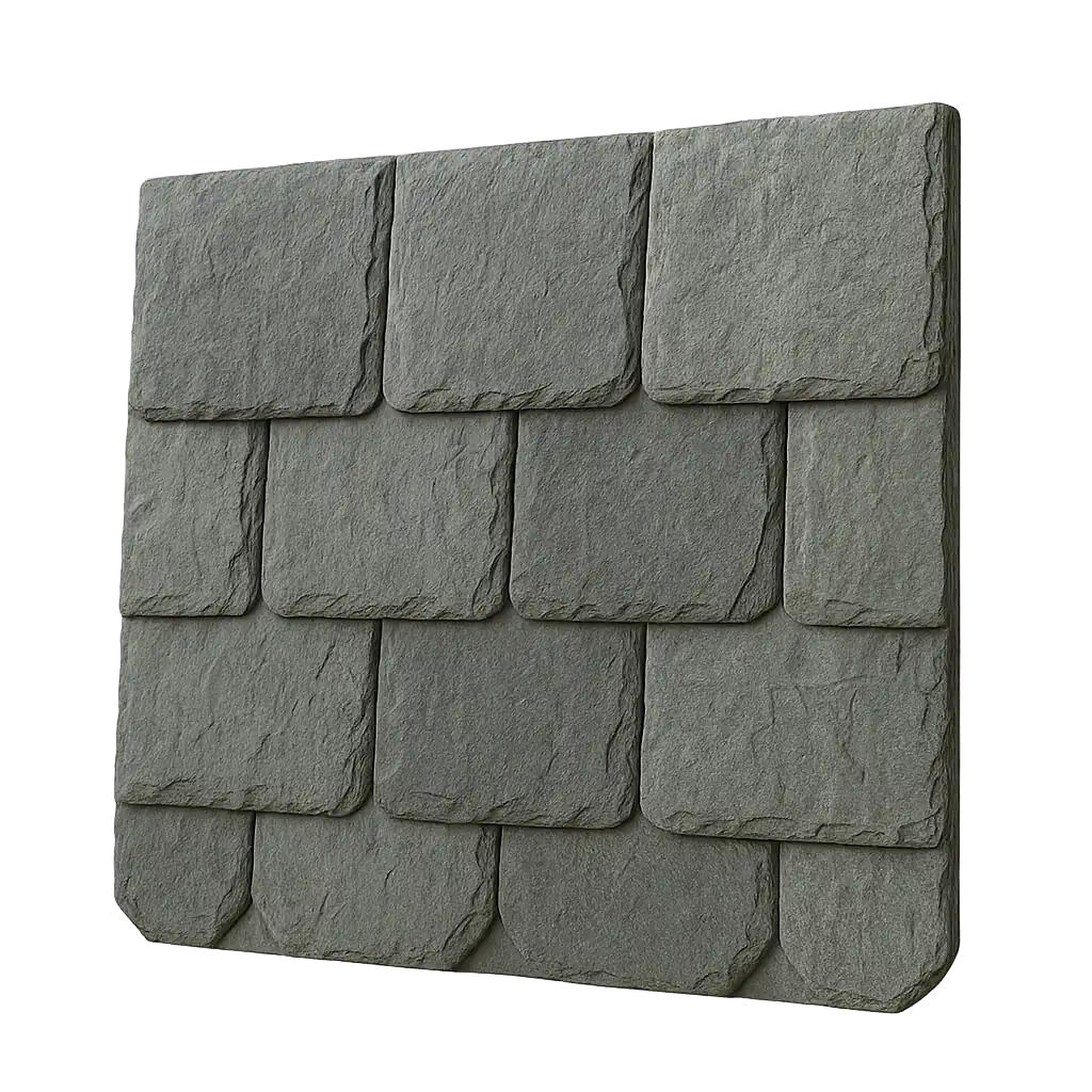 natural slate shingles 3d illustration