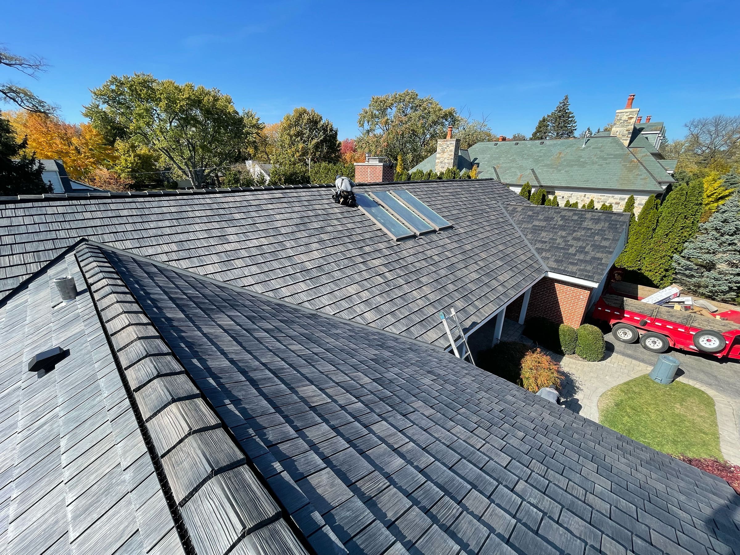 cedar-style synthetic shake roof replacement in Illinois