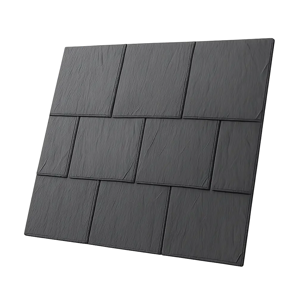 synthetic slate shingles 3d illustration