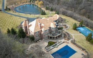 Custom cedar shake roofing installation on a South Barrington estate