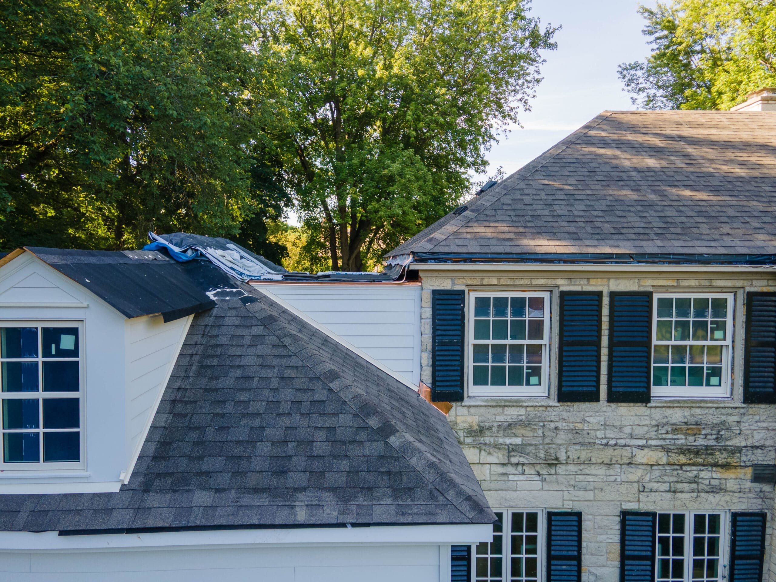 winnetka dewindt aerial roof addition of architectural asphalt shingles