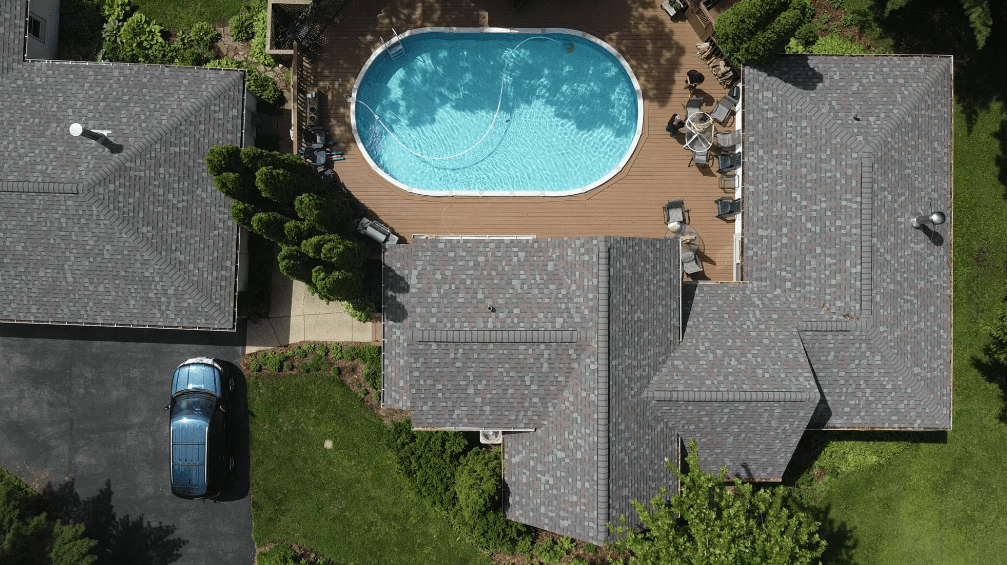 Architectural asphalt shingle roof installed by Wolf Development roofing specialists